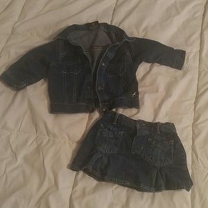 Toddler Girls jean skirt and jacket size 6-12m
